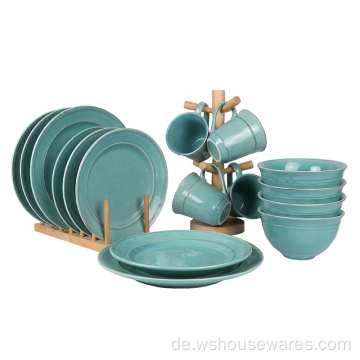 16pcs Steinzeug -Abendessen Set